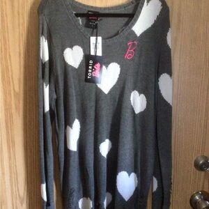 Torrid Gray and White Heart Sweater Barbie size 1x